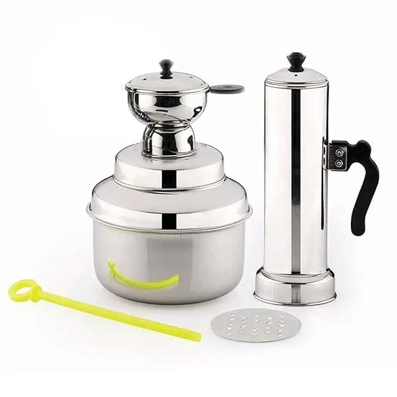 Naksha Stainless Steel Puttu Maker Kudam (White)